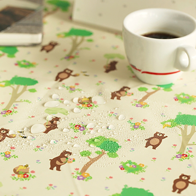 Waterproof fabric Forest bear Poly waterproof fabric Large width animal 033