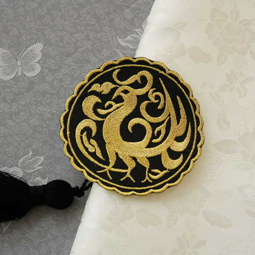 Hanbok ornament circular embroidered phoenix type 2 Hanbok accessory