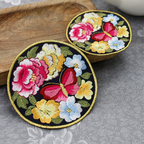 Hanbok ornament circular embroidery butterfly garden Navy 2 types Hanbok accessories