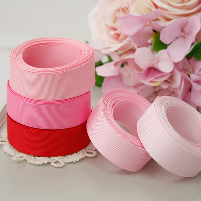 Ribbed Ribbon 5yard Packaging Ribbon Tape String Ribbon Craft Pink 25mm 5 types