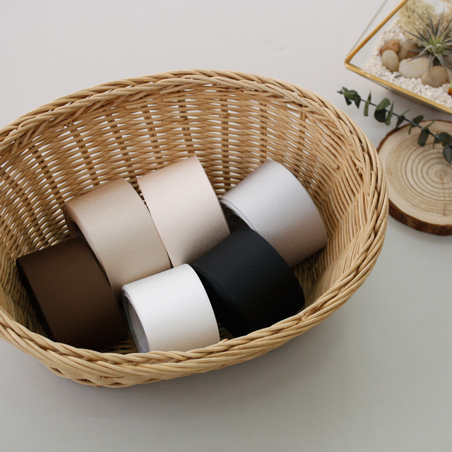 Ribbed Ribbon 5yard Packaging Ribbon Tape String Ribbon Craft White Brown 40mm 6 Types