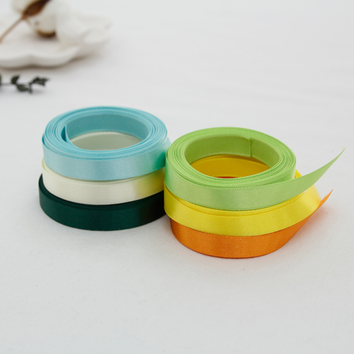 Satin Ribbon 5yard Packaging Ribbon Tape String Ribbon Craft 10mm Yellow green 6 types
