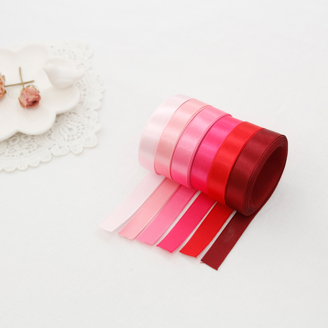 Satin Ribbon 5yard Packaging Ribbon Tape String Ribbon Craft 15mm Pink 6 types