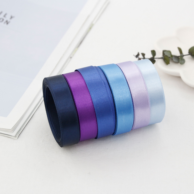 Satin Ribbon 5yard Packaging Ribbon Tape String Ribbon Craft 15mm Blue 6 types