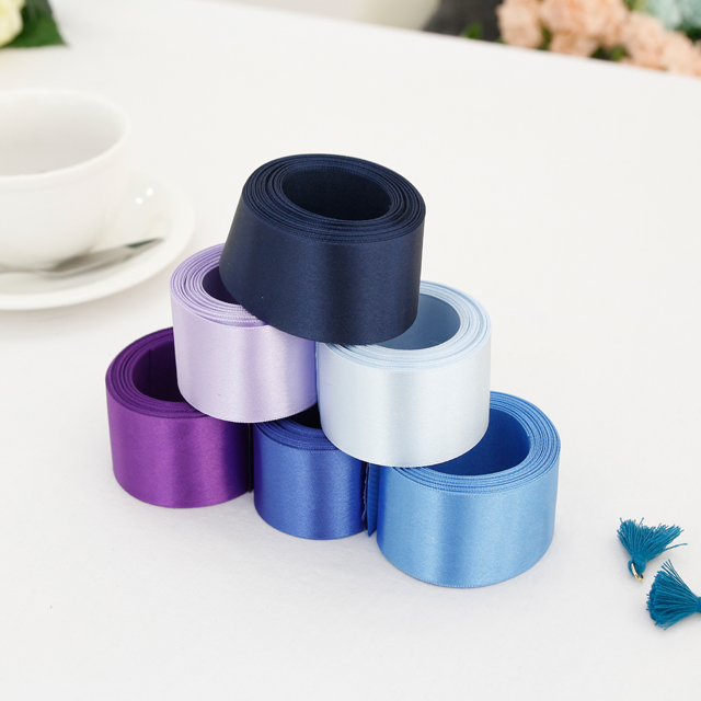 Satin Ribbon 5yard Packaging Ribbon Tape String Ribbon Craft 40mm Blue 6 types