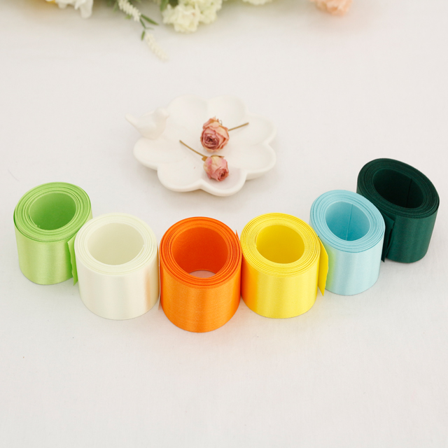 Satin Ribbon 5yard Packaging Ribbon Tape String Ribbon Craft 40mm Yellow green 6 types
