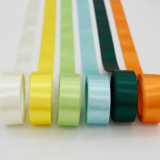 Satin Ribbon 5yard Packaging Ribbon Tape String Ribbon Craft 25mm Yellow green 6 types