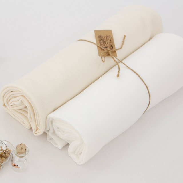 Wide organic double gauze fabric, natural cotton 2 types