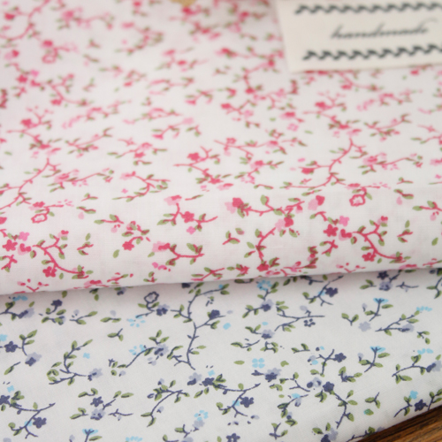2 types of cotton blend fabric mist flower