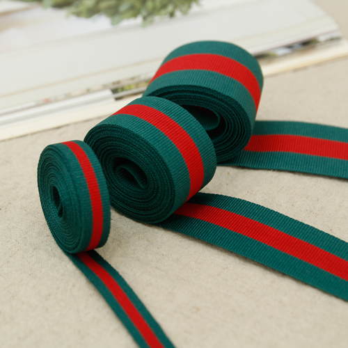 Ribbon Tape Green Red Ribbon 3yard Cotton Herringbone Ribbon 10mm
