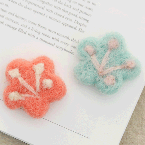 Wool Felt Star Flower DIY Handmade Material Pink