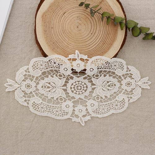 Lace Fabric Embroidery Lace Cloth Motif Console Runner Natural