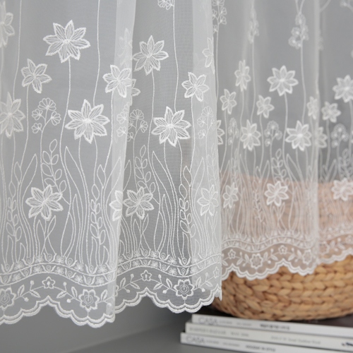 Balance Curtain Embroidery Lace Fabric Cosmos 70cm
