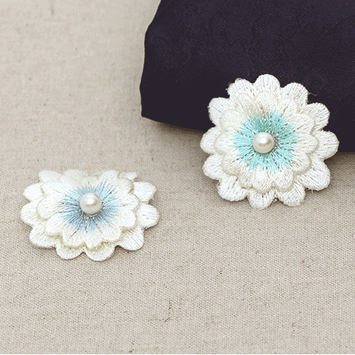 Hanbok embroidery Flower pearl three-dimensional embroidery subsidiary materials 2 types 2Piece
