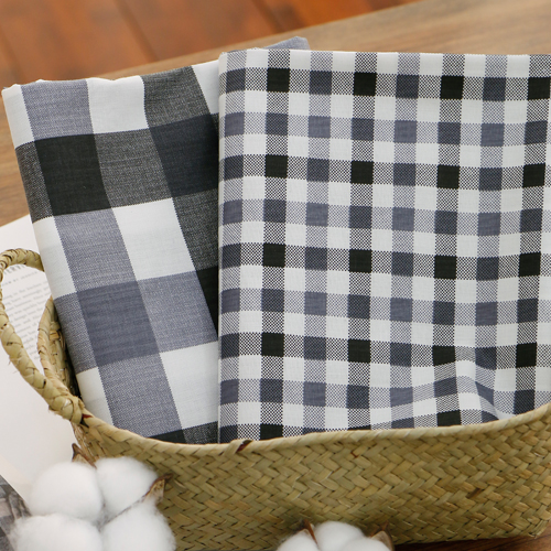 Cotton blend check gray 2 types