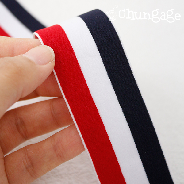 Pants elastic waist rubber band tricolor striped skirt elastic band 40mm