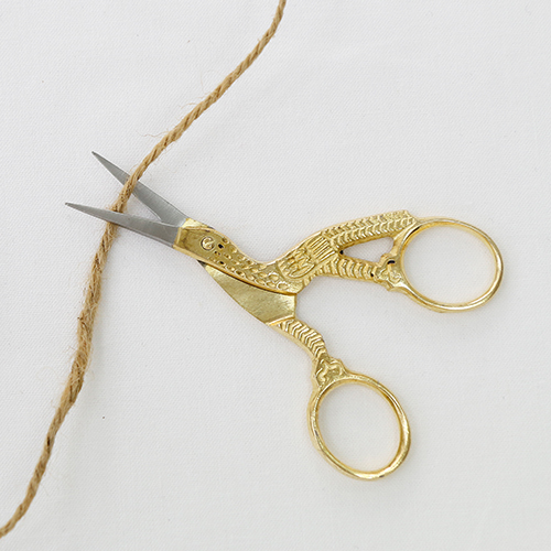 sewing scissors antique gold gilded school scissors