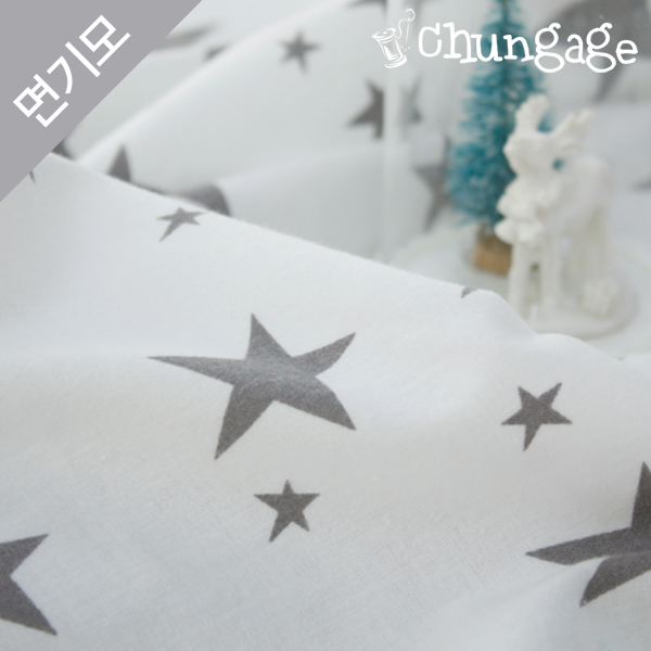 Cotton brushed microfiber fabric gray stars