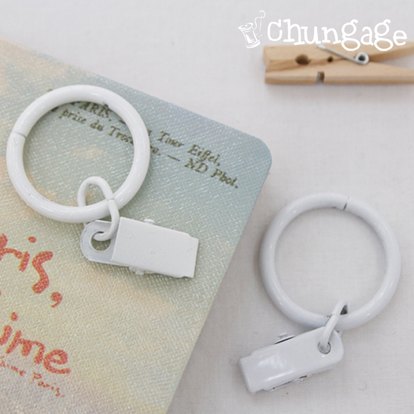 Curtain clamp ring subsidiary materials Curtain hook White 5ea
