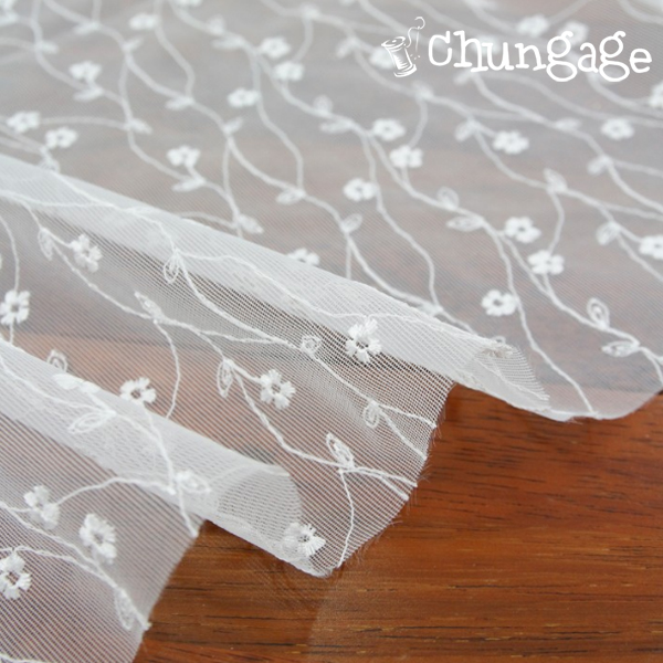 Lace Fabric Mesh Embroidery Fabric Water Fog Whiteivory