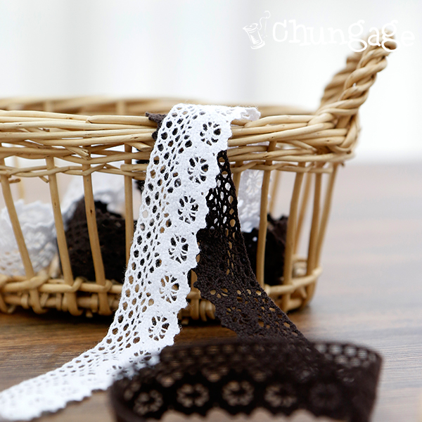 Lace fabric torsion lace fabric cotton torsion003 chase White