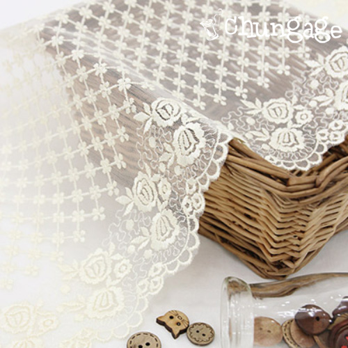 Lace Fabric Embroidery Lace Cloth Table Runner R001 Outlet Cream