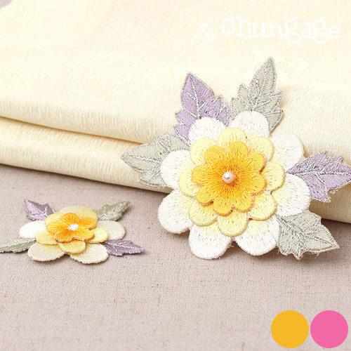 2 kinds of three-dimensional embroidered plum blossom decorations for hanbok accessories