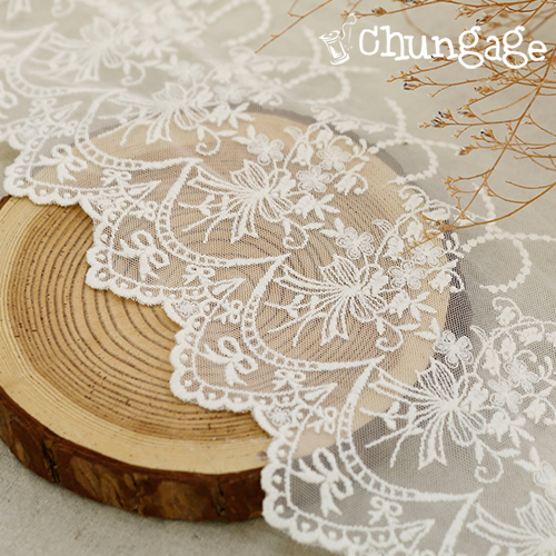 Lace Fabric Embroidery Mesh Lace Cloth R052 Angel Bouquet 2 Types