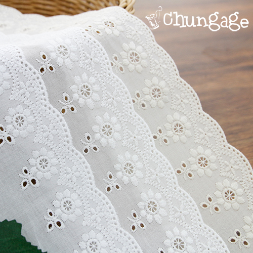 Lace Fabric Embroidery Lace Cloth Cotton 073 Windmill Flower 3 Types