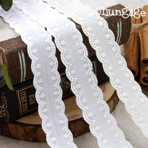 Lace Fabric Embroidery Lace Cloth Cotton 078 Dot Tape Double-sided Lace 3 Types