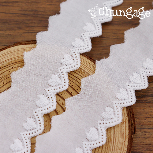 Lace Fabric Embroidery Lace Cloth Cotton 084 Little Heart 2 Types