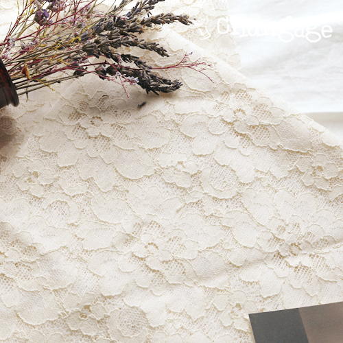 Russell Lace Fabric Wide Remember Natural
