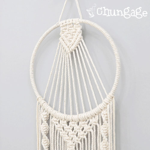 Macrame material silver ring macrame ring dream catcher 10cm