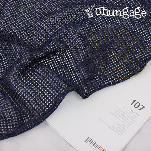 Wide Knit Hand-knitted Mesh Knit Navy Square