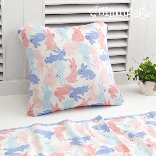 Bamboo triple gauze animal printing pastel rabbit