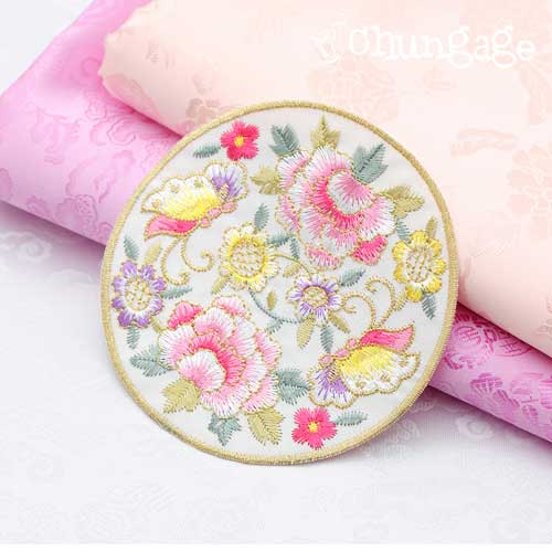 Hanbok Embroidery Patch Butterfly Palace 2color White 54278