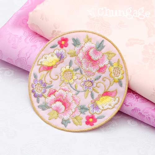 Hanbok Embroidery Patch Butterfly Palace 2color Pink 57327