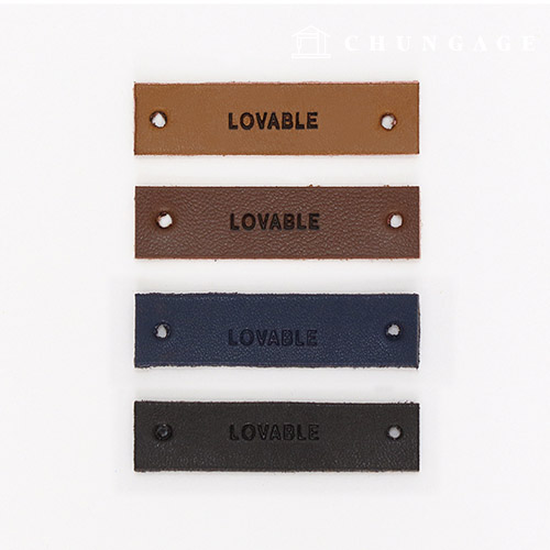 Leather Labels Rubber Labels 4 Set