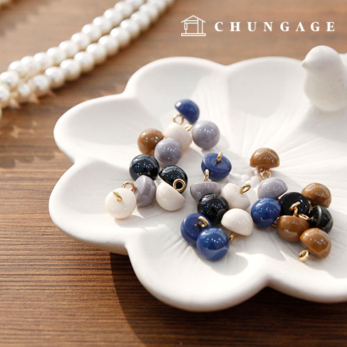 Blouse Button Gold Ring Doll Eye Clothing subsidiary materials Bean Button 5 pcs