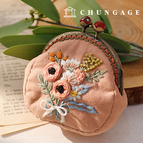 French Embroidery Package DIY Kit Pouch Flower Dahlia CH511858