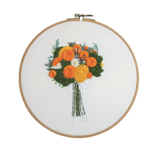 French Embroidery Package DIY Kit Flower Orange Scent CH511219