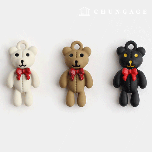 Charm decoration Set bowknot Teddy bear 3 pieces 2 pieces