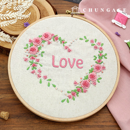 French Embroidery Package DIY Kit Flower Peach Love CH511133