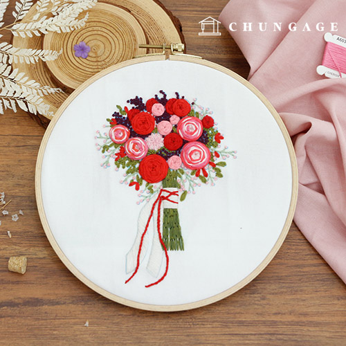 French Embroidery Package Flower DIY Kit Romantic Heart CH-511155