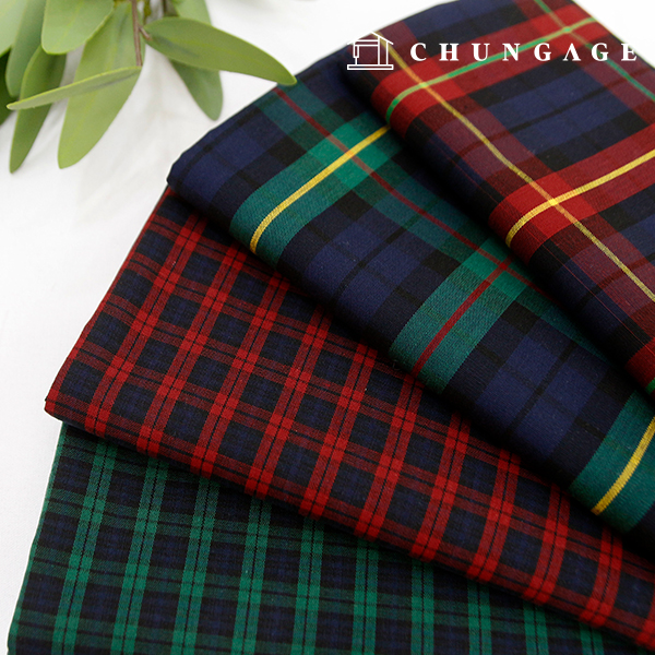 Check Fabric Christmas fabric 20 count tartan check yarn-dyed Red Green Fabric black watch 4 types