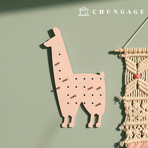 Wood Lattice version accessory hanger pink llama