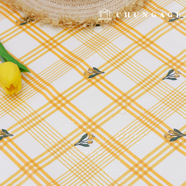 Waterproof Cloth Check Floral Flower Fabric Laminate TPU Waterproof Fabric Mango Tulip