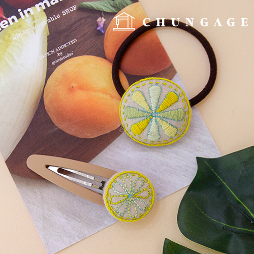 French Embroidery Package DIY Kit Hairpin Orange CH512512