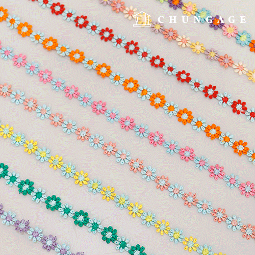 Mask necklace string embroidery lace fabric color petal flower lace 12mm chemical 057 mask strap making 9 types