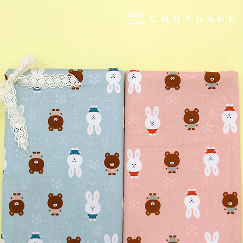 20 cotton fabric, cute animal 2 types